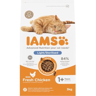 Iams Secco Gatto Adulto Light Sterilizzato Pollo 3 kg Iams Secco Gatto Adulto Light Sterilizzato Pollo 3 kg