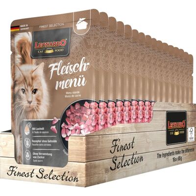 Alimento per gatti Leonardo Finest Selection - Senza cereali, Pesce fresco, 16 x 85 g Alimento per gatti Leonardo Finest Selection - Senza cereali, Pesce fresco, 16 x 85 g