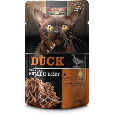 70 g Leonardo Pulled Beef Alimento Cibo Umido per Gatti Adulti con Patè di Anatra Straccetti di Manzo e Olio di Salmone per un Pelo Setoso 70 g Leonardo Pulled Beef Alimento Cibo Umido per Gatti Adulti con Patè di Anatra Straccetti di Manzo e Olio di Salmone per un Pelo Setoso