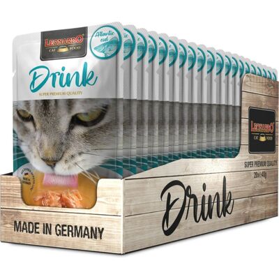 20 x 40 g Leonardo Drink Atlantic Cod Alimento Complementare Bevanda per Gatti Adulti con Brodo e Carne di Merluzzo e Pollo Senza Cereali 20 x 40 g Leonardo Drink Atlantic Cod Alimento Complementare Bevanda per Gatti Adulti con Brodo e Carne di Merluzzo e Pollo Senza Cereali