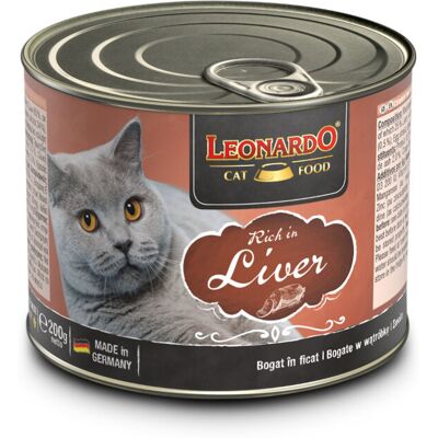 200 g Leonardo Quality Selection Alimento Cibo Umido per Gatti Adulti con Carne Fresca di Fegato in Lattina 200 g Leonardo Quality Selection Alimento Cibo Umido per Gatti Adulti con Carne Fresca di Fegato in Lattina