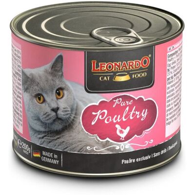 200 g Leonardo Quality Selection Alimento Cibo Umido per Gatti Adulti con Pura Carne Fresca di Pollame in Lattina 200 g Leonardo Quality Selection Alimento Cibo Umido per Gatti Adulti con Pura Carne Fresca di Pollame in Lattina
