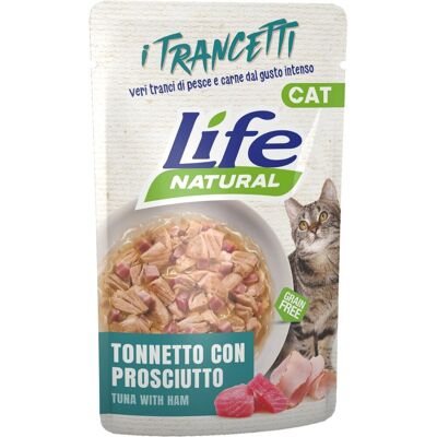1 x 55 g Life Natural i Trancetti Busta Alimento Cibo Umido Completo per Gatti Adulti con Tonnetto e Prosciutto Grain Free 1 x 55 g Life Natural i Trancetti Busta Alimento Cibo Umido Completo per Gatti Adulti con Tonnetto e Prosciutto Grain Free