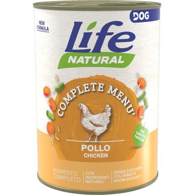 1 x 400 g Life Natural Lattina Alimento Cibo Umido Completo Naturale per Cani Adulti con Pollo a Pezzettoni 1 x 400 g Life Natural Lattina Alimento Cibo Umido Completo Naturale per Cani Adulti con Pollo a Pezzettoni