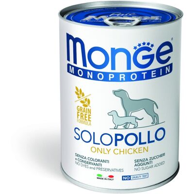 Cibo per cani Monge Solo Pollo - Fonte di proteina unica, Senza cereali, Italiano Cibo per cani Monge Solo Pollo - Fonte di proteina unica, Senza cereali, Italiano