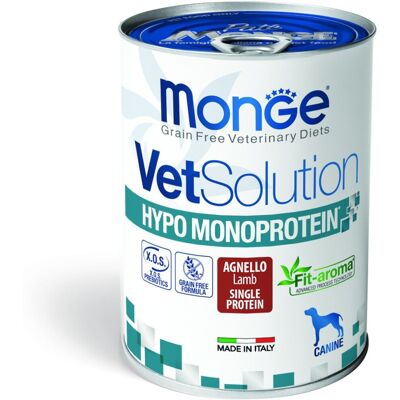 400 g Monge VetSolution Cane Hypo Monoprotein Alimento Dietetico Completo Cibo Umido per la Riduzione di Intolleranze con Agnello Grain Free 400 g Monge VetSolution Cane Hypo Monoprotein Alimento Dietetico Completo Cibo Umido per la Riduzione di Intolleranze con Agnello Grain Free