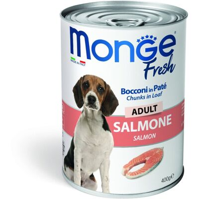 Monge Fresh Adult Bocconcini in Paté con Salmone 400 g Alimento Umido per Cani Monge Fresh Adult Bocconcini in Paté con Salmone 400 g Alimento Umido per Cani