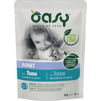 Oasy Marca Modello - Bocconcini in Salsa - Cibo per Gatti Adulti Oasy Marca Modello - Bocconcini in Salsa - Cibo per Gatti Adulti