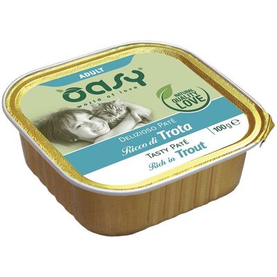 Paté per Gatti Oasy Trota - Naturale, Senza Cereali, Dai 12 Mesi Paté per Gatti Oasy Trota - Naturale, Senza Cereali, Dai 12 Mesi