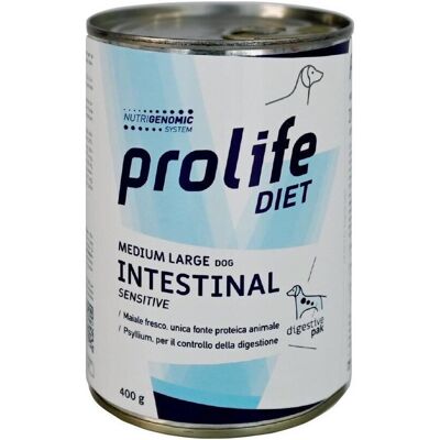 400 g Prolife Diet Intestinal Sensitive Alimento Completo Dietetico Cibo Umido per Cani Adulti di Taglia Media e Grande con Maiale Fresco 400 g Prolife Diet Intestinal Sensitive Alimento Completo Dietetico Cibo Umido per Cani Adulti di Taglia Media e Grande con Maiale Fresco