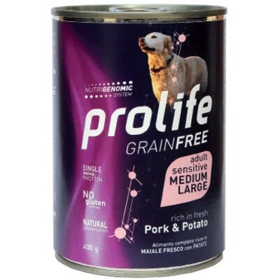 Prolife Maiale Patate - Cibo umido per cani - 400g Prolife Maiale Patate - Cibo umido per cani - 400g