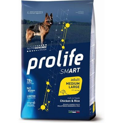 Prolife Smart Adult Raza Media/Grande con Pollo e Riso - Cibo per Cani Prolife Smart Adult Raza Media/Grande con Pollo e Riso - Cibo per Cani