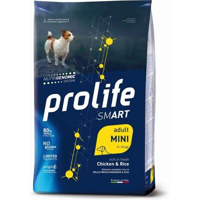Prolife Cibo per cani Smart Pollo e Riso 7 Kg - Piccolo adulto Prolife Cibo per cani Smart Pollo e Riso 7 Kg - Piccolo adulto