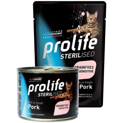Prolife Gatto Sterilizzato Senza Cereali Sensitive Maiale Patate - Alimento per Gatti Prolife Gatto Sterilizzato Senza Cereali Sensitive Maiale Patate - Alimento per Gatti