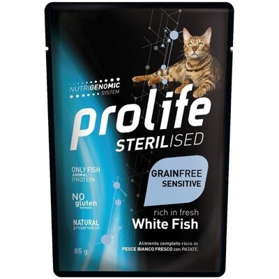 Cibo per Gatti Prolife Pesce Bianco e Patate - Sensibile & Sterilizzato - 85g Cibo per Gatti Prolife Pesce Bianco e Patate - Sensibile & Sterilizzato - 85g