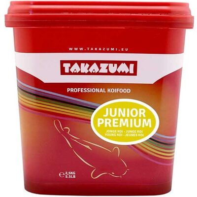 Takazumi Junior Premium 2,5 kg 2 mm Mangime in Pellet Semi-Affondante per Carpe Koi Giovani Takazumi Junior Premium 2,5 kg 2 mm Mangime in Pellet Semi-Affondante per Carpe Koi Giovani