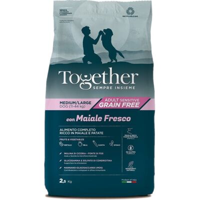 Together Secco Cane Adulto Grain Free Maiale Medium/Large 12 kg Together Secco Cane Adulto Grain Free Maiale Medium/Large 12 kg