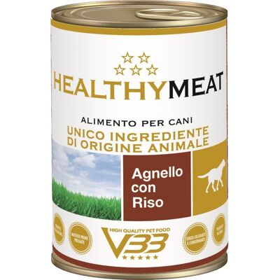 400 g VBB HealthyMeat Alimento Dietetico Completo Monoproteico Cibo Umido Paté per Cani Adulti con Agnello e Riso Gluten Free 400 g VBB HealthyMeat Alimento Dietetico Completo Monoproteico Cibo Umido Paté per Cani Adulti con Agnello e Riso Gluten Free