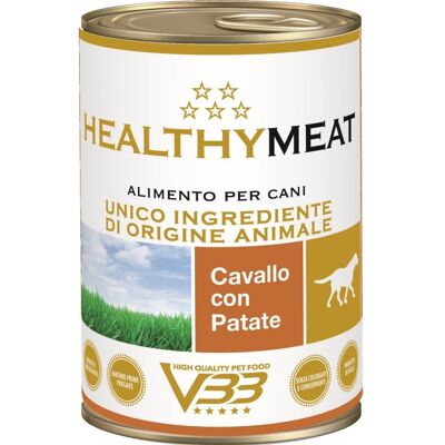 VBB HealthyMeat Paté Cavallo e Patate Alimento Umido Completo Monoproteico per Cani 400 g VBB HealthyMeat Paté Cavallo e Patate Alimento Umido Completo Monoproteico per Cani 400 g
