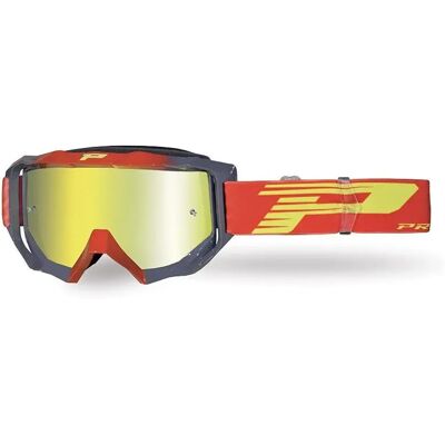 Progrip Occhiali Da Off-road 3200-337 Fl Red / Grey Yellow Mirror/CAT2 Progrip Occhiali Da Off-road 3200-337 Fl Red / Grey Yellow Mirror/CAT2