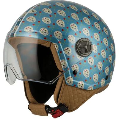 Nzi Casco Jet Zeta 2 Matt Flor Blue XS Nzi Casco Jet Zeta 2 Matt Flor Blue XS