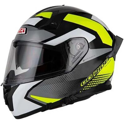 Nzi Casco Integrale Go Rider Stream Quadri Black / Grey / Yellow XL Nzi Casco Integrale Go Rider Stream Quadri Black / Grey / Yellow XL
