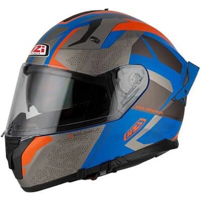 Nzi Casco Integrale Go Rider Stream Trident Blue / Antracite / Orange Matt M Nzi Casco Integrale Go Rider Stream Trident Blue / Antracite / Orange Matt M