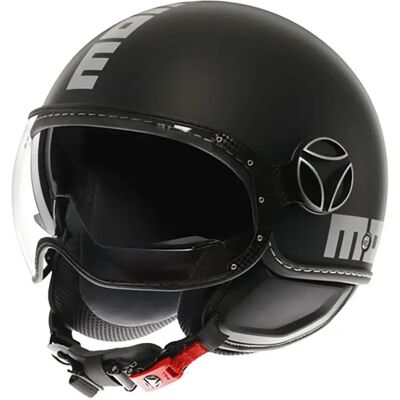Momo Design Casco Jet Fgtr Evo Mono Matt Black / Silver XL Momo Design Casco Jet Fgtr Evo Mono Matt Black / Silver XL