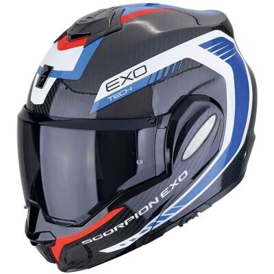 Scorpion Casco Modulare Exo-tech Evo Carbon Cosy Black / Blue / Red 2XL Scorpion Casco Modulare Exo-tech Evo Carbon Cosy Black / Blue / Red 2XL