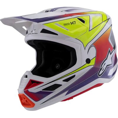 Alpinestars Casco Fuoristrada S-m7 Fuse Ece22.06 White / Yellow Fluor / Purple Glossy S Alpinestars Casco Fuoristrada S-m7 Fuse Ece22.06 White / Yellow Fluor / Purple Glossy S