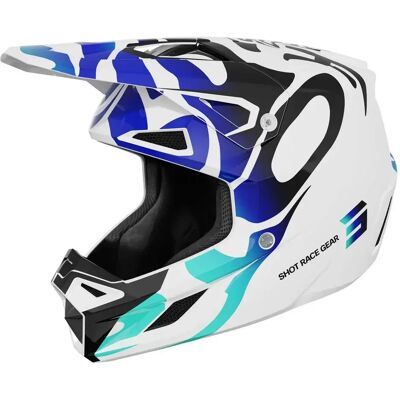 Shot Race Gear Casco Fuoristrada Speed Ghost Blue Glossy XS Shot Race Gear Casco Fuoristrada Speed Ghost Blue Glossy XS