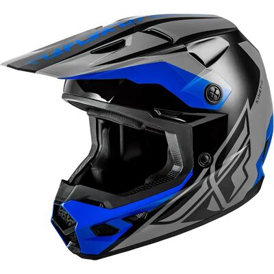 Fly Racing Casco Fuoristrada Kinetic Crest Black / Blue / Grey L Fly Racing Casco Fuoristrada Kinetic Crest Black / Blue / Grey L