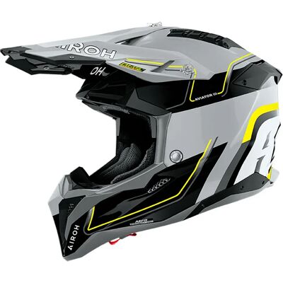 Airoh Casco Fuoristrada Aviator 3 Leader Black / Grey / Hi Vis Yellow L Airoh Casco Fuoristrada Aviator 3 Leader Black / Grey / Hi Vis Yellow L