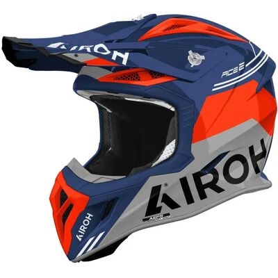 Airoh Casco Fuoristrada Aviator Ace 2 Fury Orange / Blue / Grey S Airoh Casco Fuoristrada Aviator Ace 2 Fury Orange / Blue / Grey S