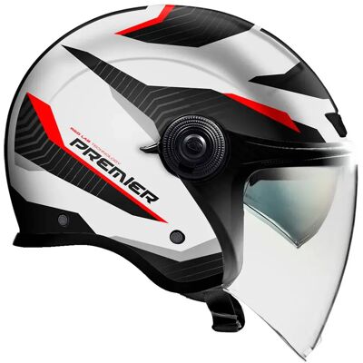 Premier Helmets Casco Jet City Fly Evo Fa White / Grey / Red M Premier Helmets Casco Jet City Fly Evo Fa White / Grey / Red M