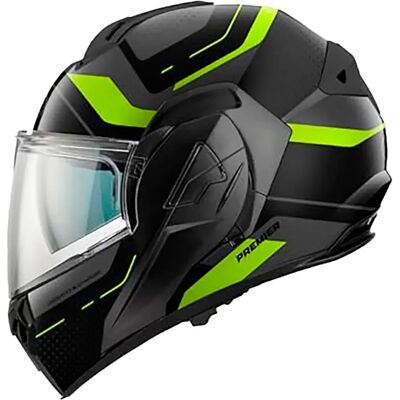Premier Helmets Casco Modulare X-charger Ju Black / Grey / Fluo Yellow L Premier Helmets Casco Modulare X-charger Ju Black / Grey / Fluo Yellow L