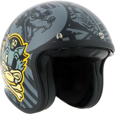 Von Dutch Casco Jet Big Cat Ece2206 Black / Grey S Von Dutch Casco Jet Big Cat Ece2206 Black / Grey S