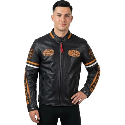 Von Dutch Giacca Di Pelle California Black / Gold / White L Von Dutch Giacca Di Pelle California Black / Gold / White L