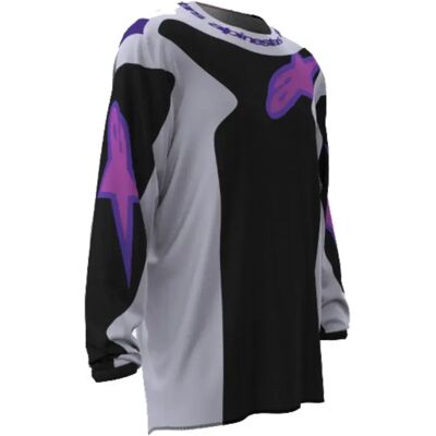 Alpinestars Maglia A Maniche Lunghe Fluid Grid Black / Light Gray / Purple 2XL Alpinestars Maglia A Maniche Lunghe Fluid Grid Black / Light Gray / Purple 2XL