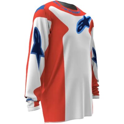 Alpinestars Maglia A Maniche Lunghe Fluid Grid Orange / Ucla Blue 2XL Alpinestars Maglia A Maniche Lunghe Fluid Grid Orange / Ucla Blue 2XL