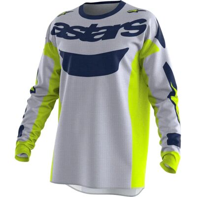 Alpinestars Maglia A Maniche Lunghe Racer Air Riway Light Gray / Yellow Fluor / Blue 2XL Alpinestars Maglia A Maniche Lunghe Racer Air Riway Light Gray / Yellow Fluor / Blue 2XL