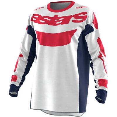 Alpinestars Maglia A Maniche Lunghe Racer Riway White / Blue / Red 2XL Alpinestars Maglia A Maniche Lunghe Racer Riway White / Blue / Red 2XL