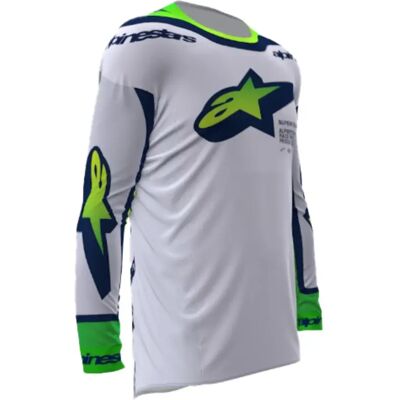 Alpinestars Maglia A Maniche Lunghe Supertech Vista Light Gray / Yellow Fluor / Blue 2XL Alpinestars Maglia A Maniche Lunghe Supertech Vista Light Gray / Yellow Fluor / Blue 2XL