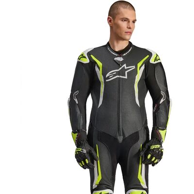 Alpinestars Tuta In Pelle Gp Tech V5 Black / White / Yellow Fluor 58 Alpinestars Tuta In Pelle Gp Tech V5 Black / White / Yellow Fluor 58