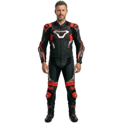 Macna Armadyl - Nero/Rosso - 50 - Tuta in pelle per moto Macna Armadyl - Nero/Rosso - 50 - Tuta in pelle per moto