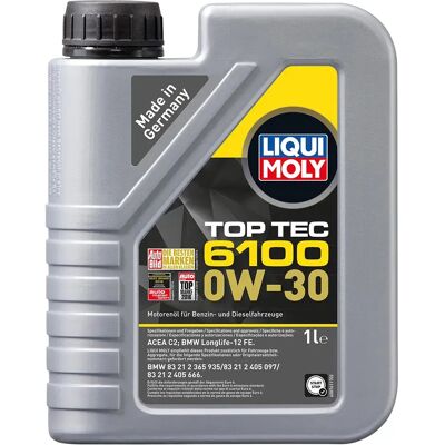 Olio motore Liqui Moly Top Tec 6100 0W-30 - Compatibile con BMW Longlife-12 FE Olio motore Liqui Moly Top Tec 6100 0W-30 - Compatibile con BMW Longlife-12 FE