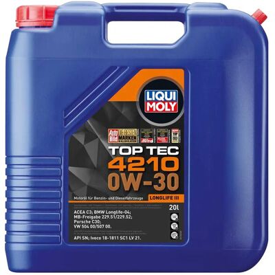 Olio motore Liqui Moly Top Tec 4210 0W-30 - Per VW, Audi, Seat, Skoda Olio motore Liqui Moly Top Tec 4210 0W-30 - Per VW, Audi, Seat, Skoda