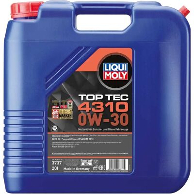 Liqui Moly Top Tec 4310 0W-30 20L Olio motore - Olio per Peugeot Citroën Fiat Liqui Moly Top Tec 4310 0W-30 20L Olio motore - Olio per Peugeot Citroën Fiat
