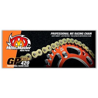 Catena Motocross Moto Master 420 GP Dorata 134 Anelli - Catena di motocicletta Catena Motocross Moto Master 420 GP Dorata 134 Anelli - Catena di motocicletta