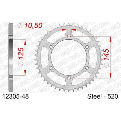 Corona posteriore in acciaio AFAM 12305 - 520 - Resistente, Leggero, Alta Performance Corona posteriore in acciaio AFAM 12305 - 520 - Resistente, Leggero, Alta Performance